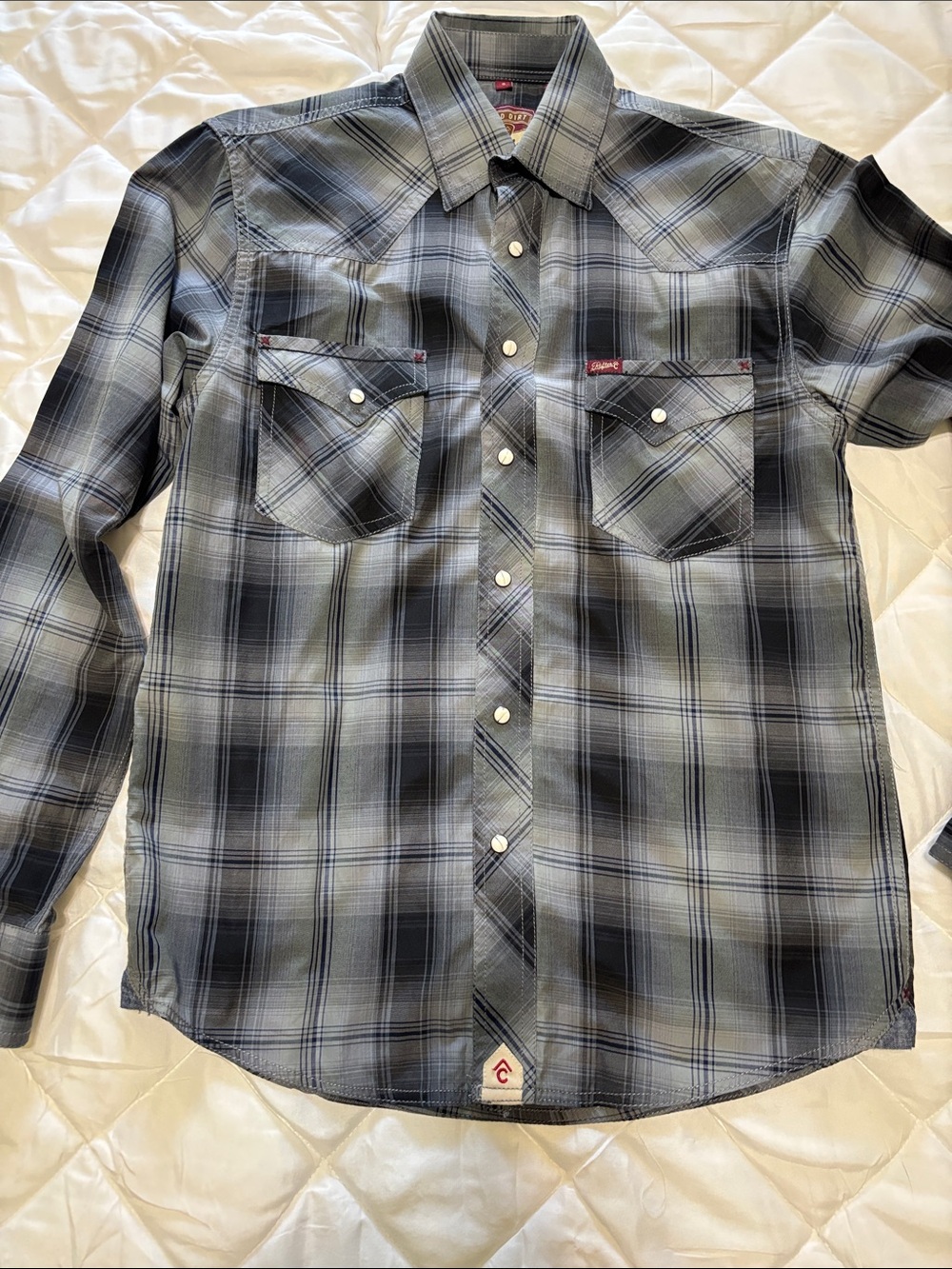 Rafter C Classic Men’s Plaid Western Shirt - Gray/Black
